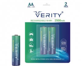 باتری قلمی شارژی 1.2 ولت 2500 میلی آمپر 2 عددی وریتی VERITY